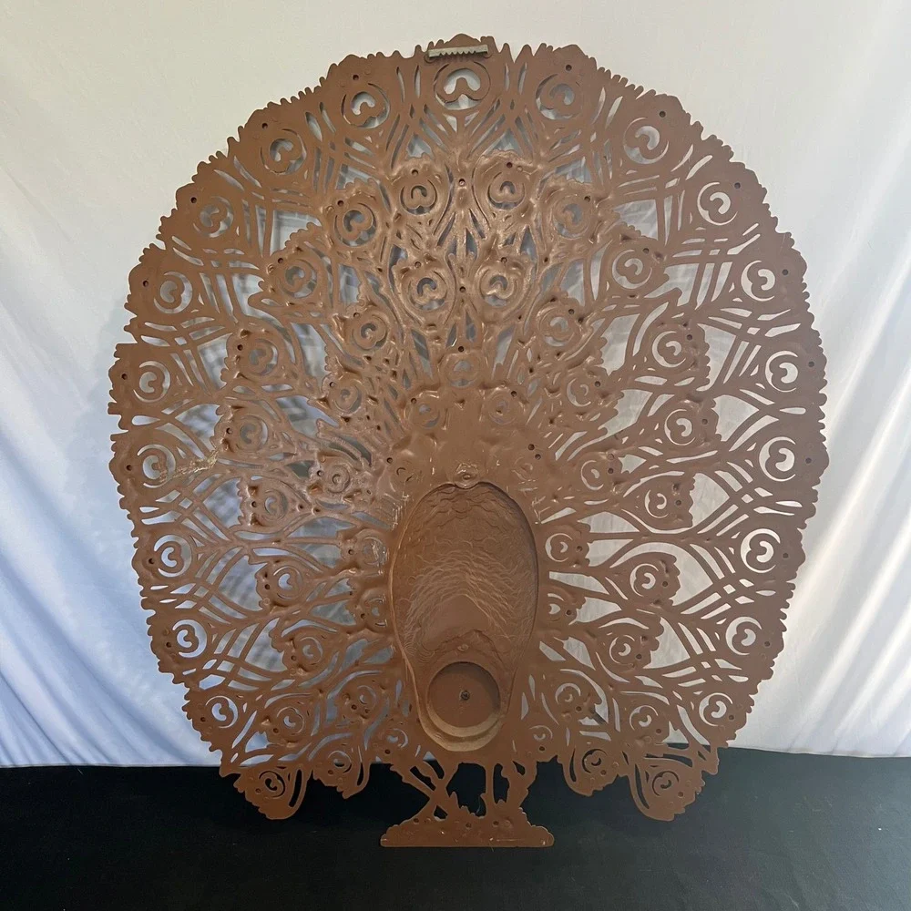 Vintage Dart Industries Gold Peacock Wall Hanging Mid Century Modern Art 33x30